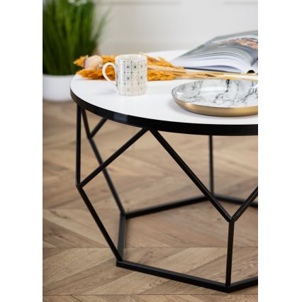 Τραπεζάκι σαλονιού DIAMOND 40x70 cm λευκό/μαύρο