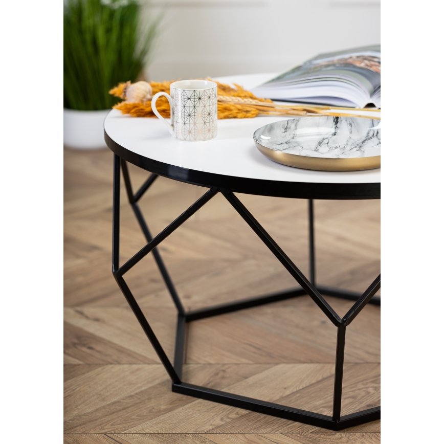 Τραπεζάκι σαλονιού DIAMOND 40x70 cm λευκό/μαύρο