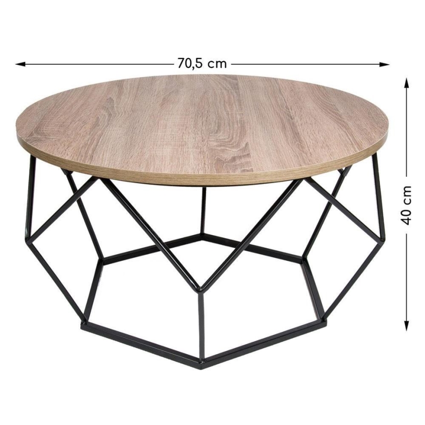 Τραπεζάκι σαλονιού DIAMOND 40x70 cm μαύρο/καφέ