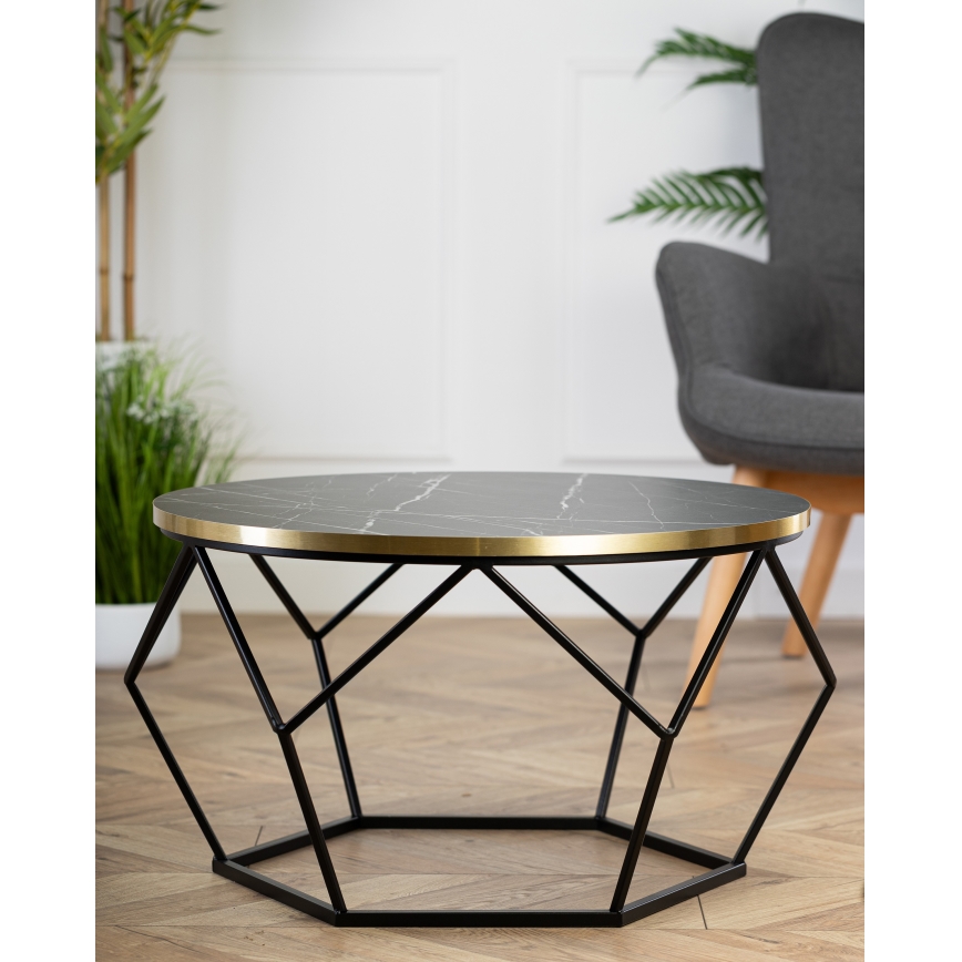 Τραπεζάκι σαλονιού DIAMOND 40x70 cm μαύρο/χρυσό