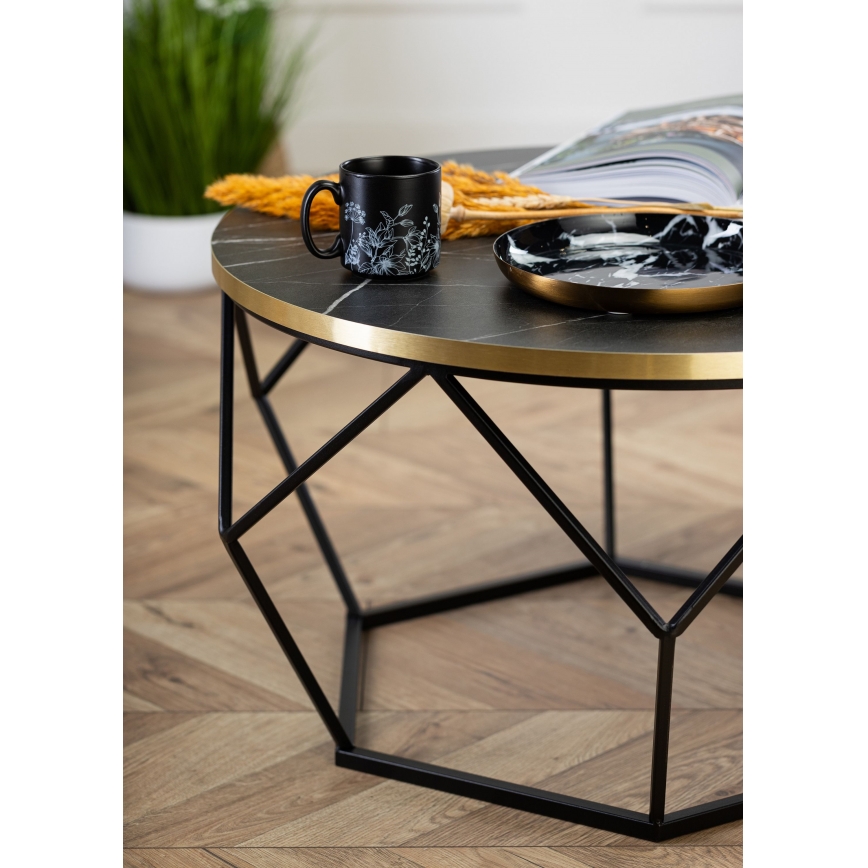 Τραπεζάκι σαλονιού DIAMOND 40x70 cm μαύρο/χρυσό