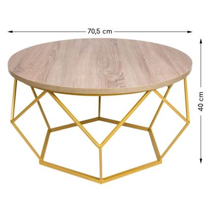 Τραπεζάκι σαλονιού DIAMOND 40x70 cm χρυσό/καφέ