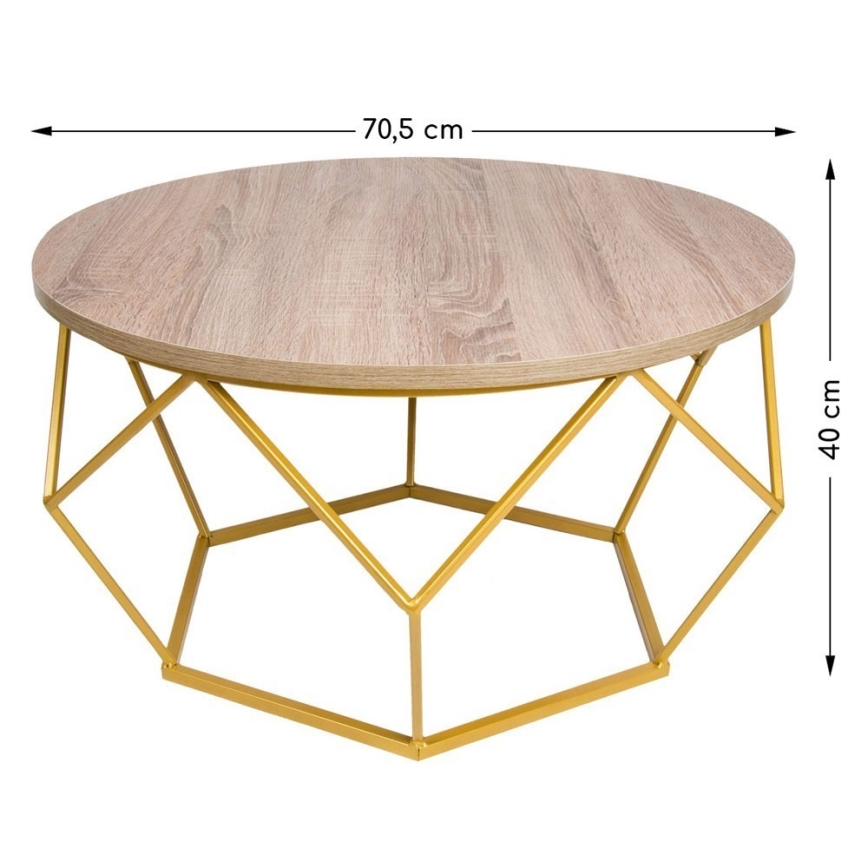 Τραπεζάκι σαλονιού DIAMOND 40x70 cm χρυσό/καφέ