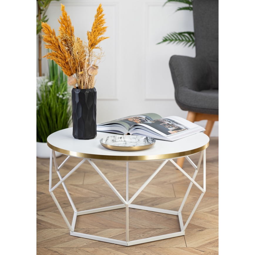 Τραπεζάκι σαλονιού DIAMOND 40x70 cm χρυσό/λευκό