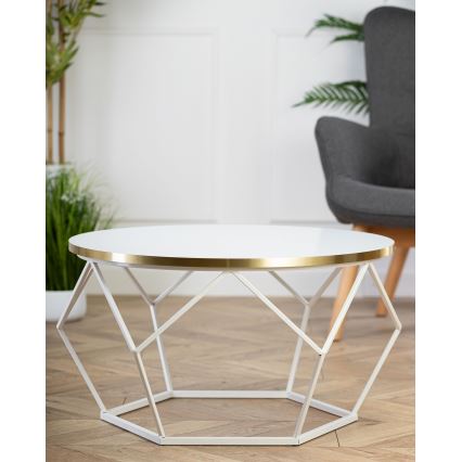 Τραπεζάκι σαλονιού DIAMOND 40x70 cm χρυσό/λευκό