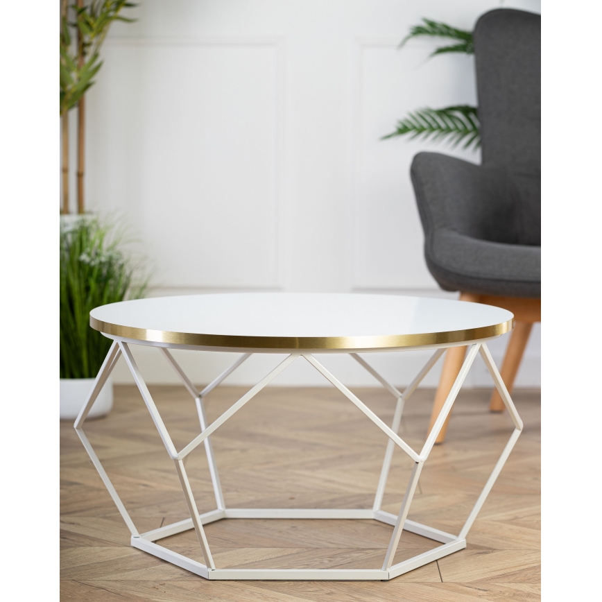 Τραπεζάκι σαλονιού DIAMOND 40x70 cm χρυσό/λευκό