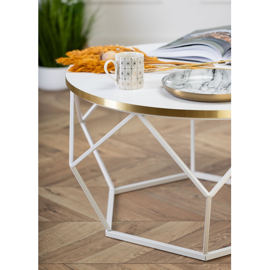 Τραπεζάκι σαλονιού DIAMOND 40x70 cm χρυσό/λευκό