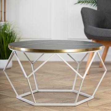 Τραπεζάκι σαλονιού DIAMOND 40x70 cm χρυσό/μαύρο/λευκό
