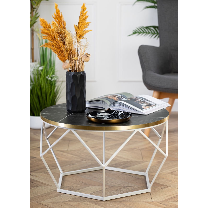 Τραπεζάκι σαλονιού DIAMOND 40x70 cm χρυσό/μαύρο/λευκό