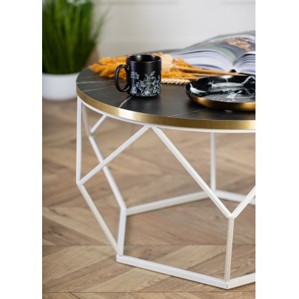 Τραπεζάκι σαλονιού DIAMOND 40x70 cm χρυσό/μαύρο/λευκό