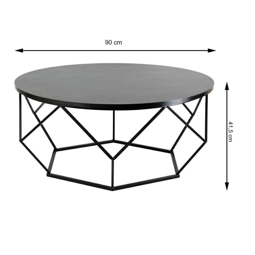 Τραπεζάκι σαλονιού DIAMOND 41,5x90 cm μαύρο