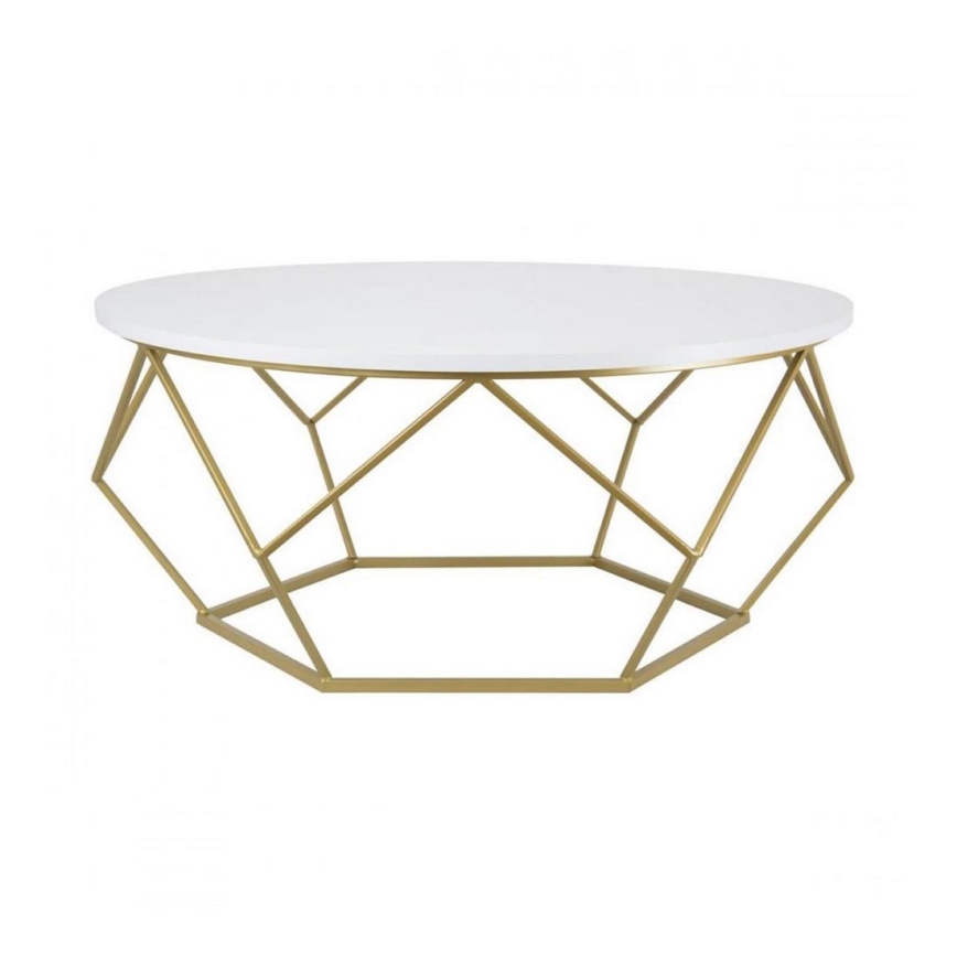 Τραπεζάκι σαλονιού DIAMOND 41,5x90 cm χρυσό/λευκό