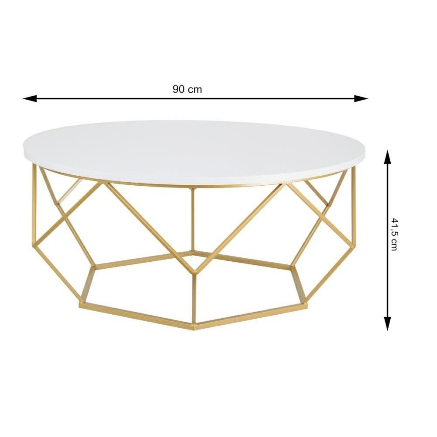 Τραπεζάκι σαλονιού DIAMOND 41,5x90 cm χρυσό/λευκό