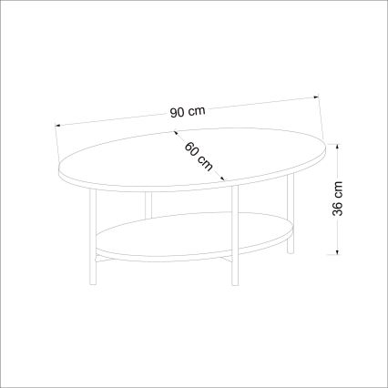 Τραπεζάκι σαλονιού ELIS 36x90 cm δρυς/λευκό