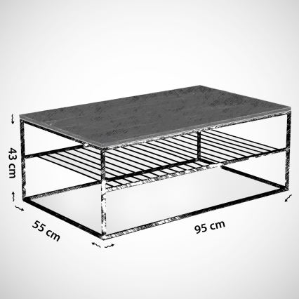 Τραπεζάκι σαλονιού ETNA 43x95 cm γκρι