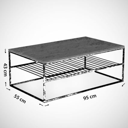 Τραπεζάκι σαλονιού ETNA 43x95 cm μαύρο