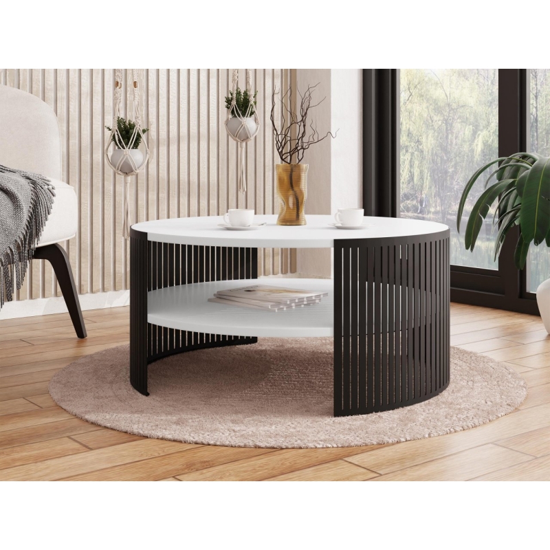 Τραπεζάκι σαλονιού FIKOLI 40x75 cm μαύρο/λευκό