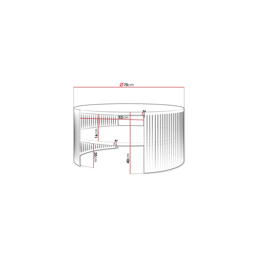 Τραπεζάκι σαλονιού FIKOLI 40x75 cm μαύρο/χρυσό δρυς