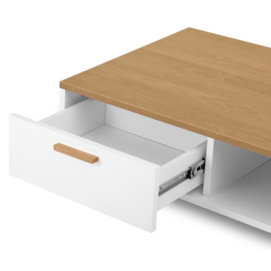Τραπεζάκι σαλονιού FRISK 35x90 cm δρυς/λευκό