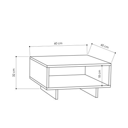 Τραπεζάκι σαλονιού HOLA 32x60 cm λευκό/μαύρο