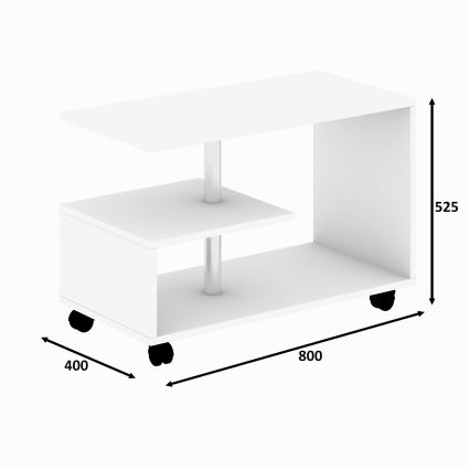 Τραπεζάκι σαλονιού KARANFIL 52,5x80 cm λευκό