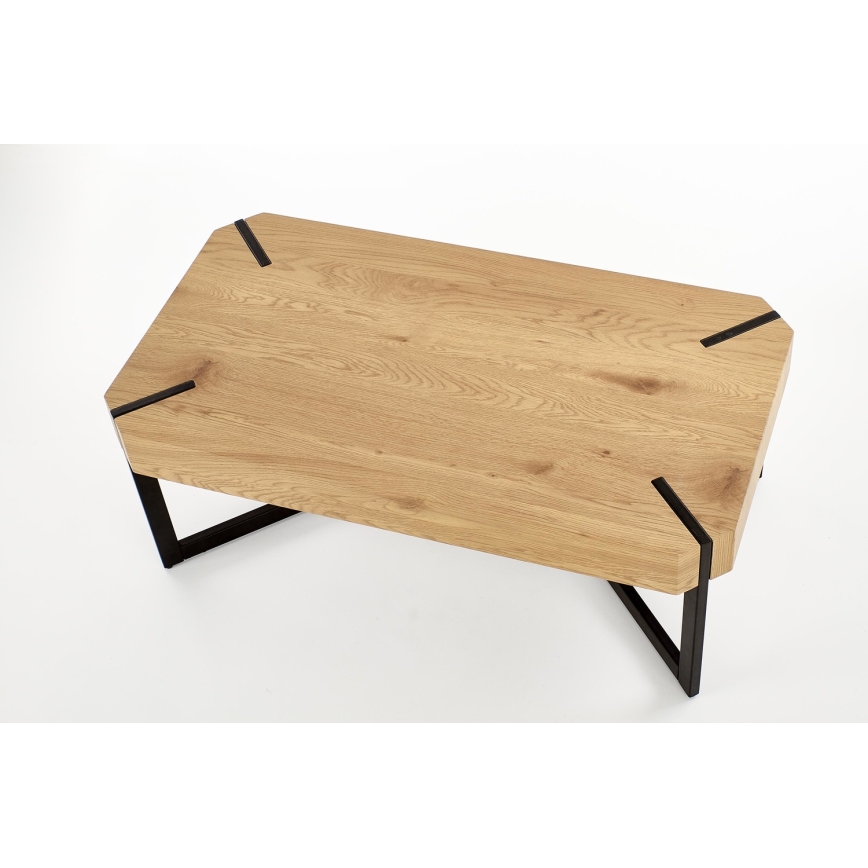Τραπεζάκι σαλονιού LAVIDA 43x110 cm χρυσαφί δρυς/μαύρο