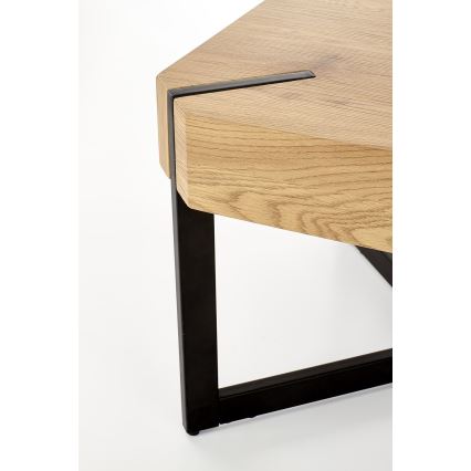 Τραπεζάκι σαλονιού LAVIDA 43x110 cm χρυσαφί δρυς/μαύρο