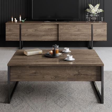 Τραπεζάκι σαλονιού LUXE 40x90 cm καρυδιά/μαύρο