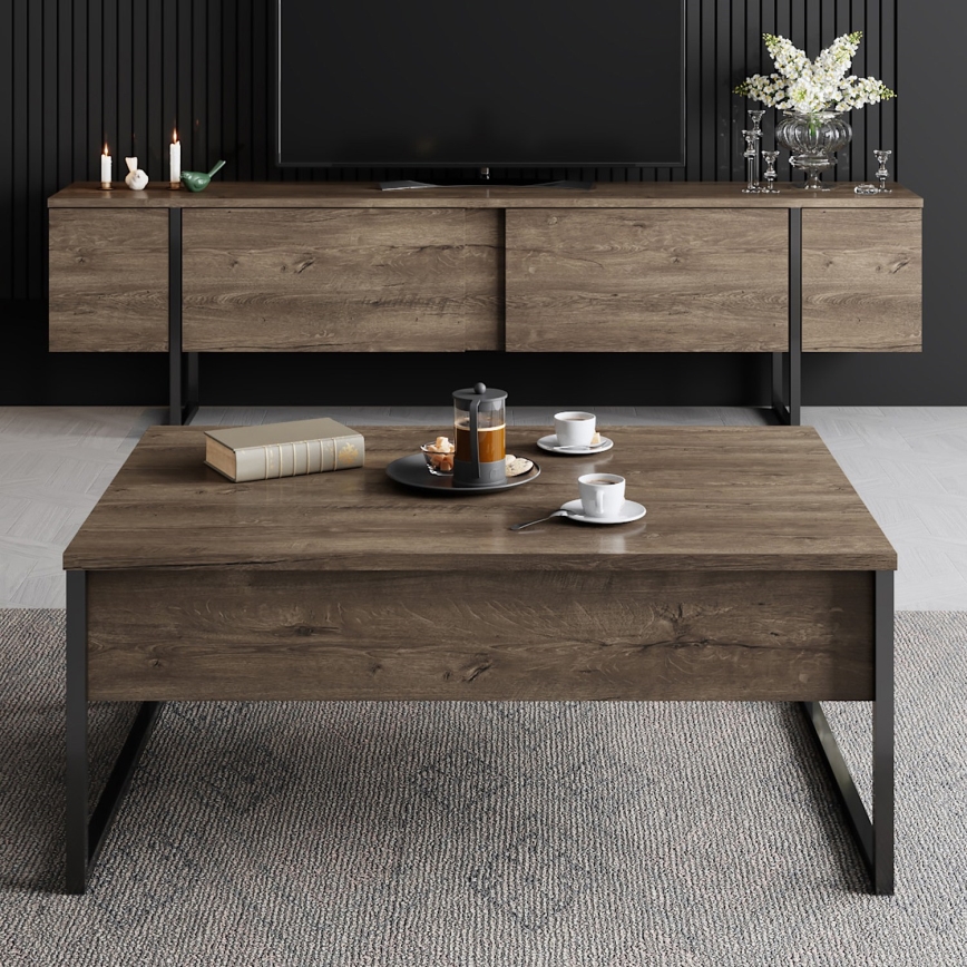 Τραπεζάκι σαλονιού LUXE 40x90 cm καρυδιά/μαύρο