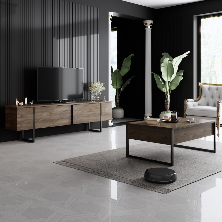 Τραπεζάκι σαλονιού LUXE 40x90 cm καρυδιά/μαύρο