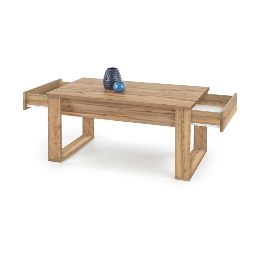 Τραπεζάκι σαλονιού with drawers NEA 52x110 cm καφέ/δρυς wotan