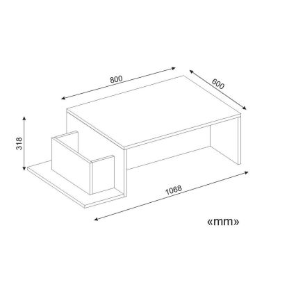 Τραπεζάκι σαλονιού POT 32x107 cm λευκό