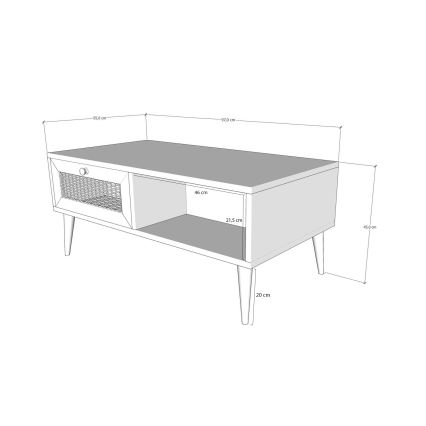 Τραπεζάκι σαλονιού SIDYMA 45x97 cm καφέ