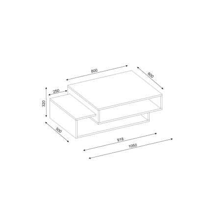 Τραπεζάκι σαλονιού TAB 32x105 cm μπεζ/λευκό