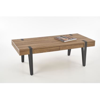 Τραπεζάκι σαλονιού TULUZA 41x120 cm χρυσαφί καρυδιά/μαύρο
