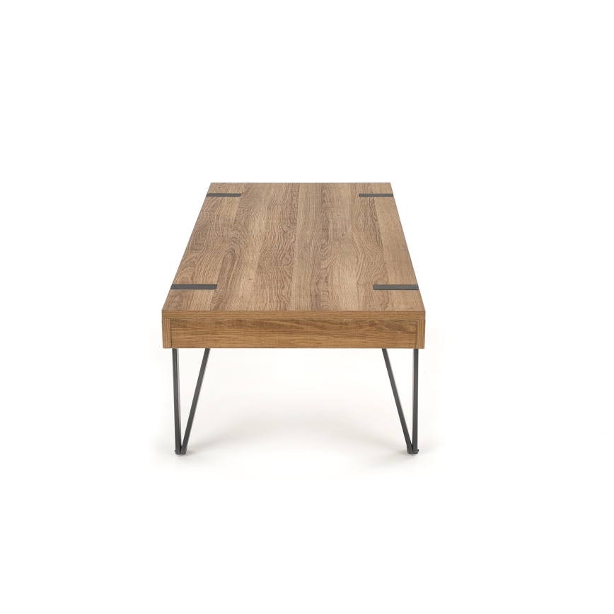 Τραπεζάκι σαλονιού TULUZA 41x120 cm χρυσαφί καρυδιά/μαύρο