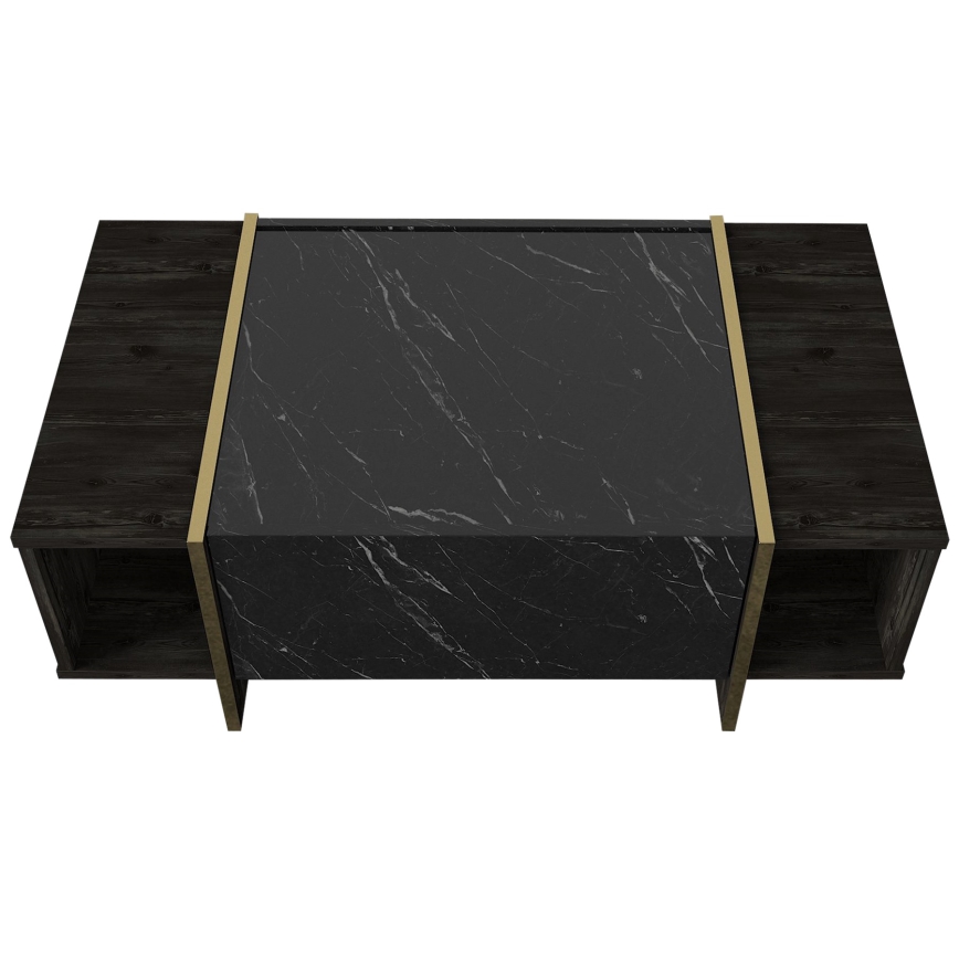 Τραπεζάκι σαλονιού VEYRON 37,3x103,8 cm μαύρο/χρυσό