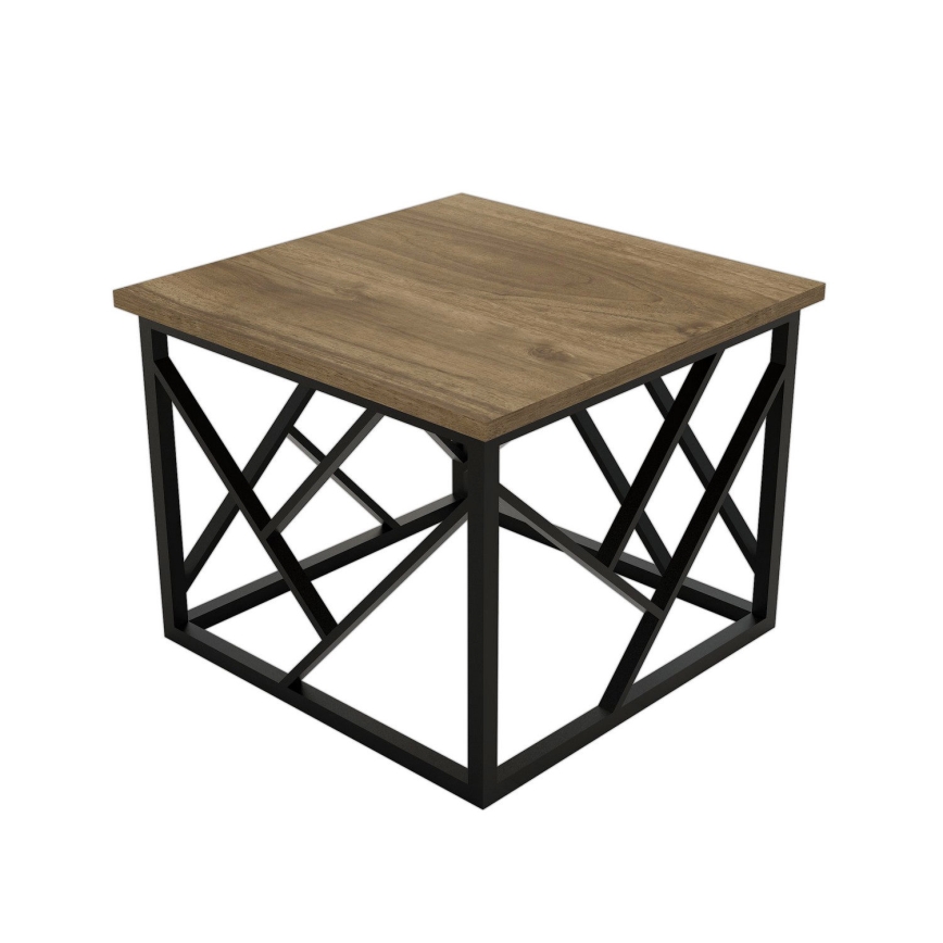 Τραπεζάκι σαλονιού WODA 42x53 cm καφέ/μαύρο