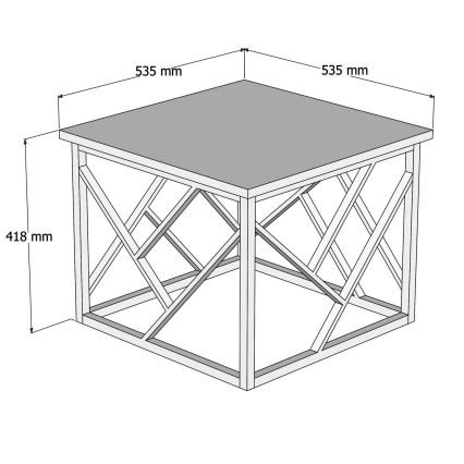 Τραπεζάκι σαλονιού WODA 42x53 cm καφέ/μαύρο