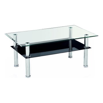 Τραπεζάκι σαλονιού YOLANDA 50x103 cm διαφανή/γυαλιστερό χρώμιο