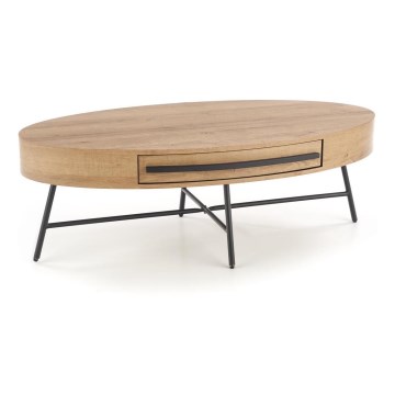 Τραπεζάκι σαλονιού με ένα drawer CAROLINA 41x120 cm χρυσαφί δρυς/μαύρο