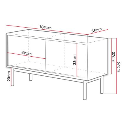 Τραπέζι τηλεόρασης BASIC 57x104 εκ. δρυς jackson hickory/ανθρακί