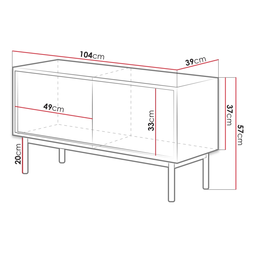 Τραπέζι τηλεόρασης BASIC 57x104 εκ. δρυς jackson hickory/ανθρακί