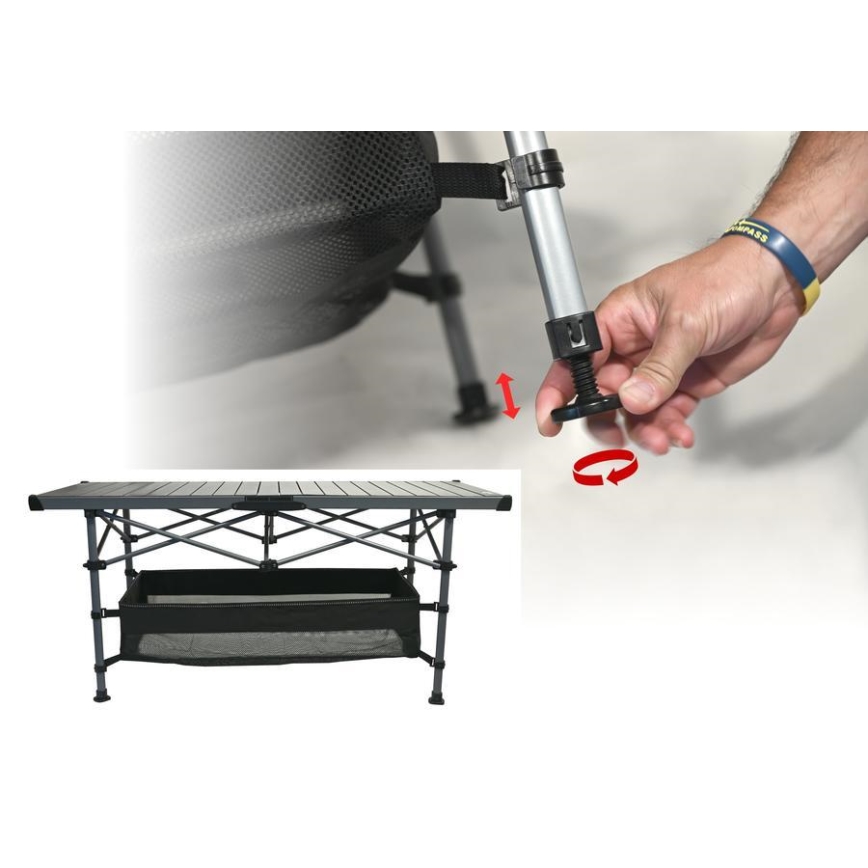 Τραπέζι για κάμπινγκ πτυσσόμενο 123x55cm ανθρακί
