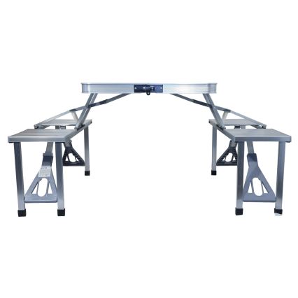 Τραπέζι για κάμπινγκ πτυσσόμενο with chairs λευκό/ματ χρώμιο