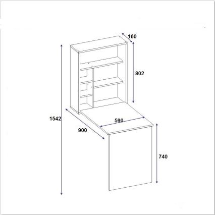 Τραπέζι εργασίας με ράφι SEDIR 154,2x59 cm μπεζ