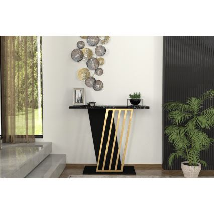 Τραπέζι κονσόλα GRAVITY 76,8x90 cm μαύρο/χρυσό