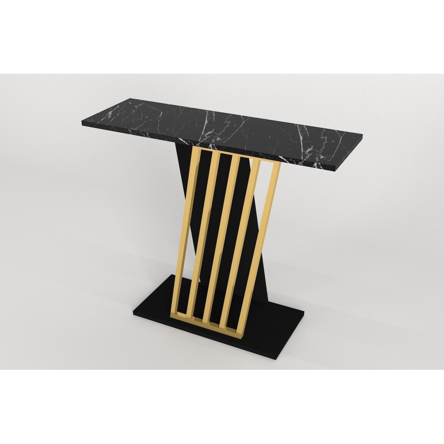 Τραπέζι κονσόλα GRAVITY 76,8x90 cm μαύρο/χρυσό