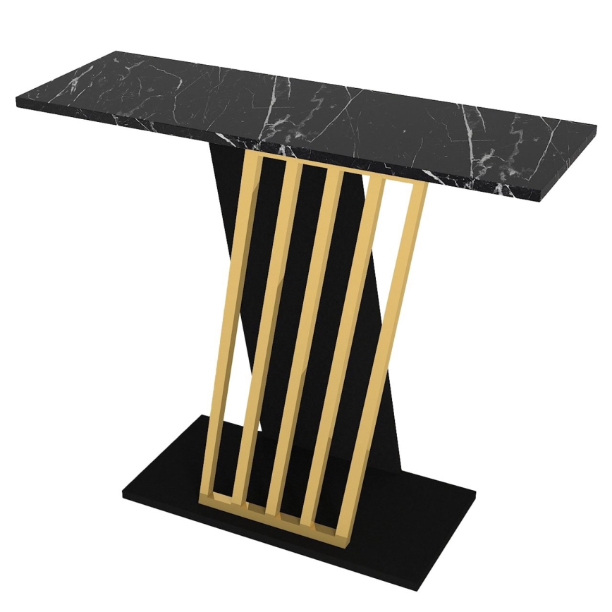Τραπέζι κονσόλα GRAVITY 76,8x90 cm μαύρο/χρυσό