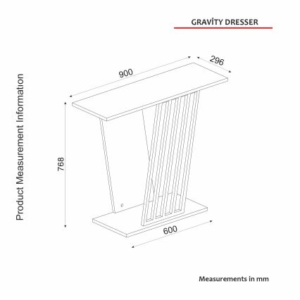 Τραπέζι κονσόλα GRAVITY 76,8x90 cm μαύρο/χρυσό
